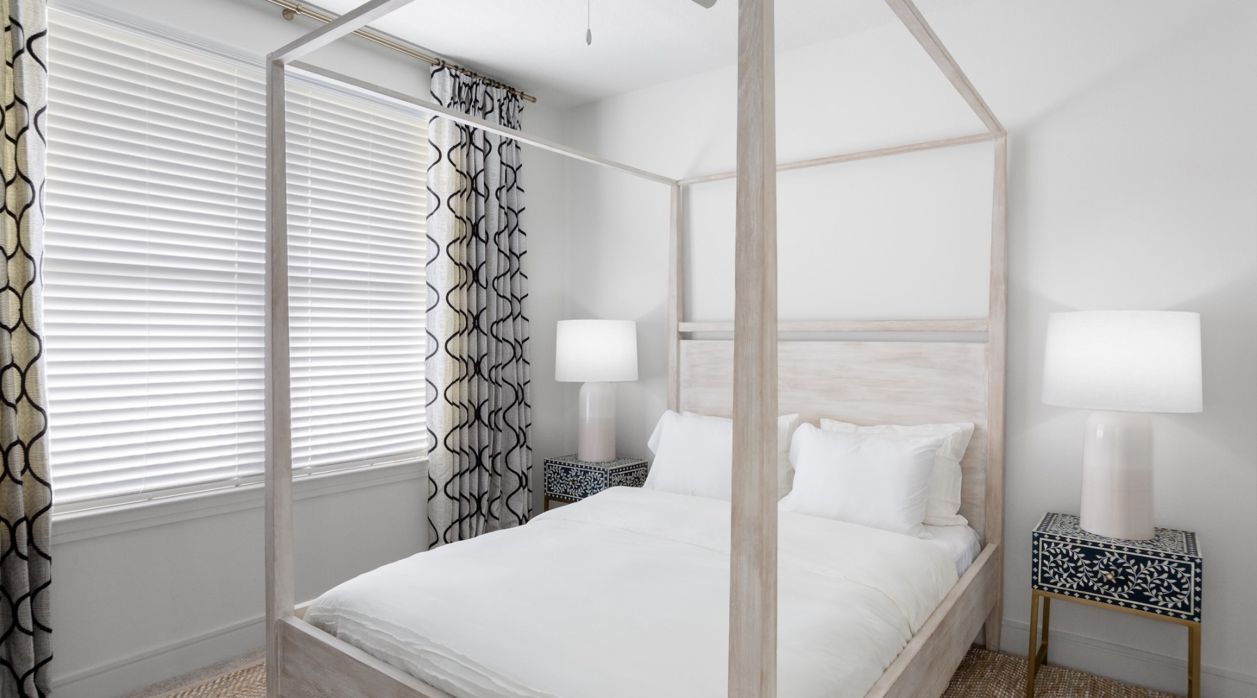 a bed with a canopy